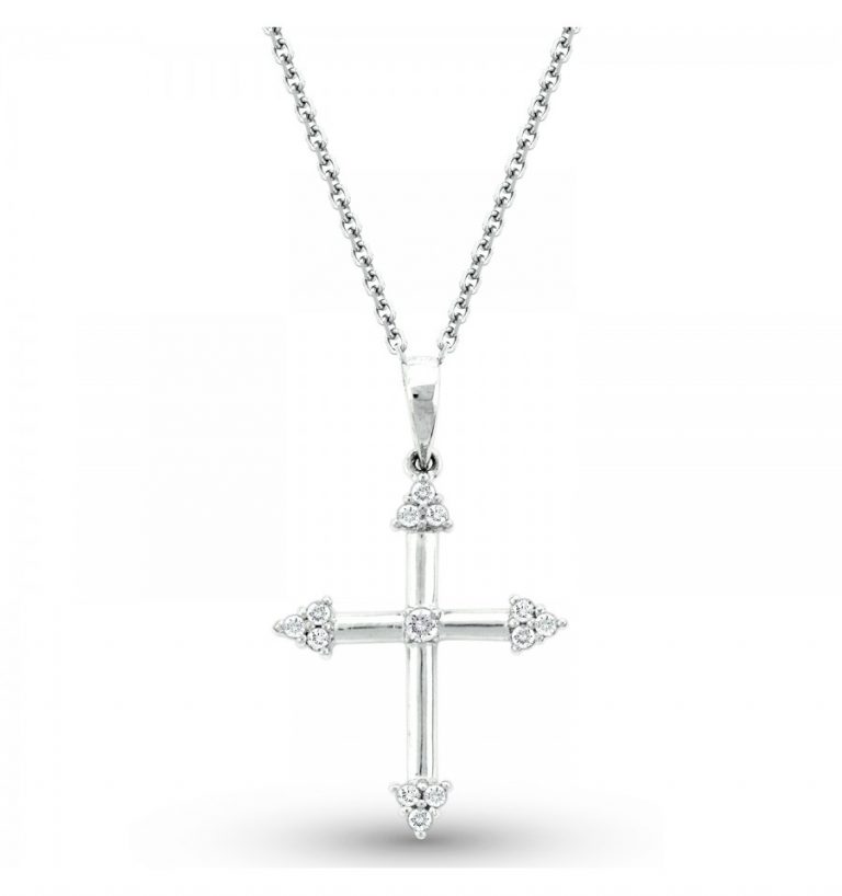 14K Diamond Cross Necklace - Isaac Jewelers