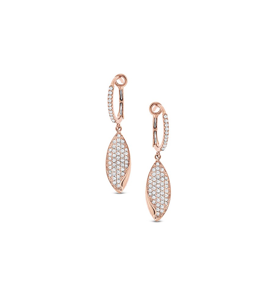 KC Designs Diamond Drop Earrings in 14K Rose Gold with 106 Diamonds ...